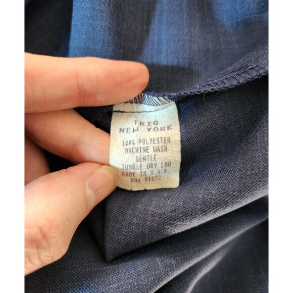 Vintage Trio New York Sleeveless Navy Blue Sheath Dress Size 6 100% Polyester Ba - Picture 4 of 4